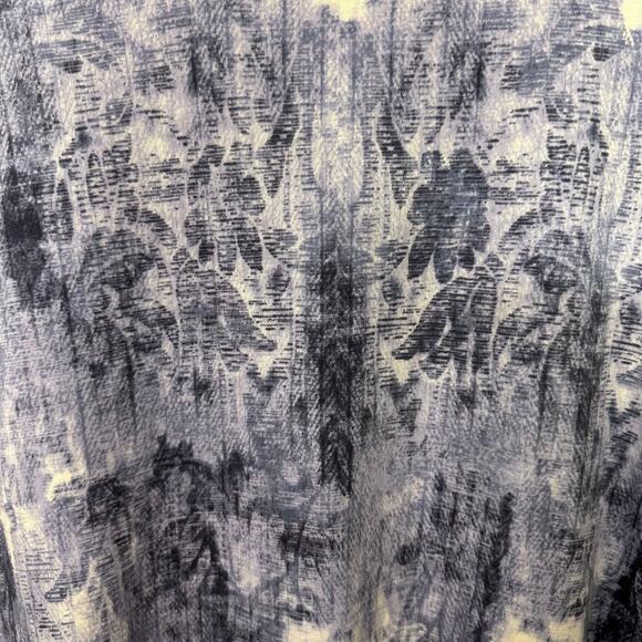 Pure Jill Popover Top Womens Large 3/4 Sleeve Blue Floral V-Neck Cotton Modal - Picture 7 of 7